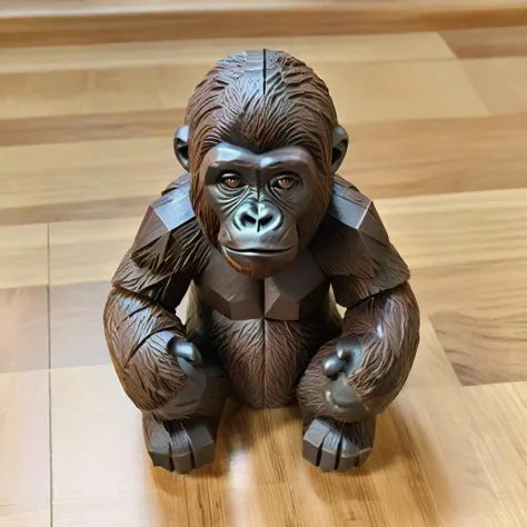 <lora:Burr_Puzzle:1> a Gorilla baby in the style of a burr puzzle