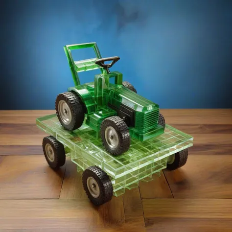 <lora:Burr_Puzzle:1> a handcrafted Lawn mower in the style of a burr puzzle made from Glass fiber, on a fancy table in university, studio photography, detailed background, gaps, split, joinery, toy