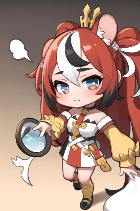 best quality, intricate details,
1girl, long hair, red hair, messy hair, red highlights,
choker, torn legwear,
hakos baelz, <lora:hakos baelz:0.8> <lora:opinew6ChibiStyle_opinew6V1:0.8>