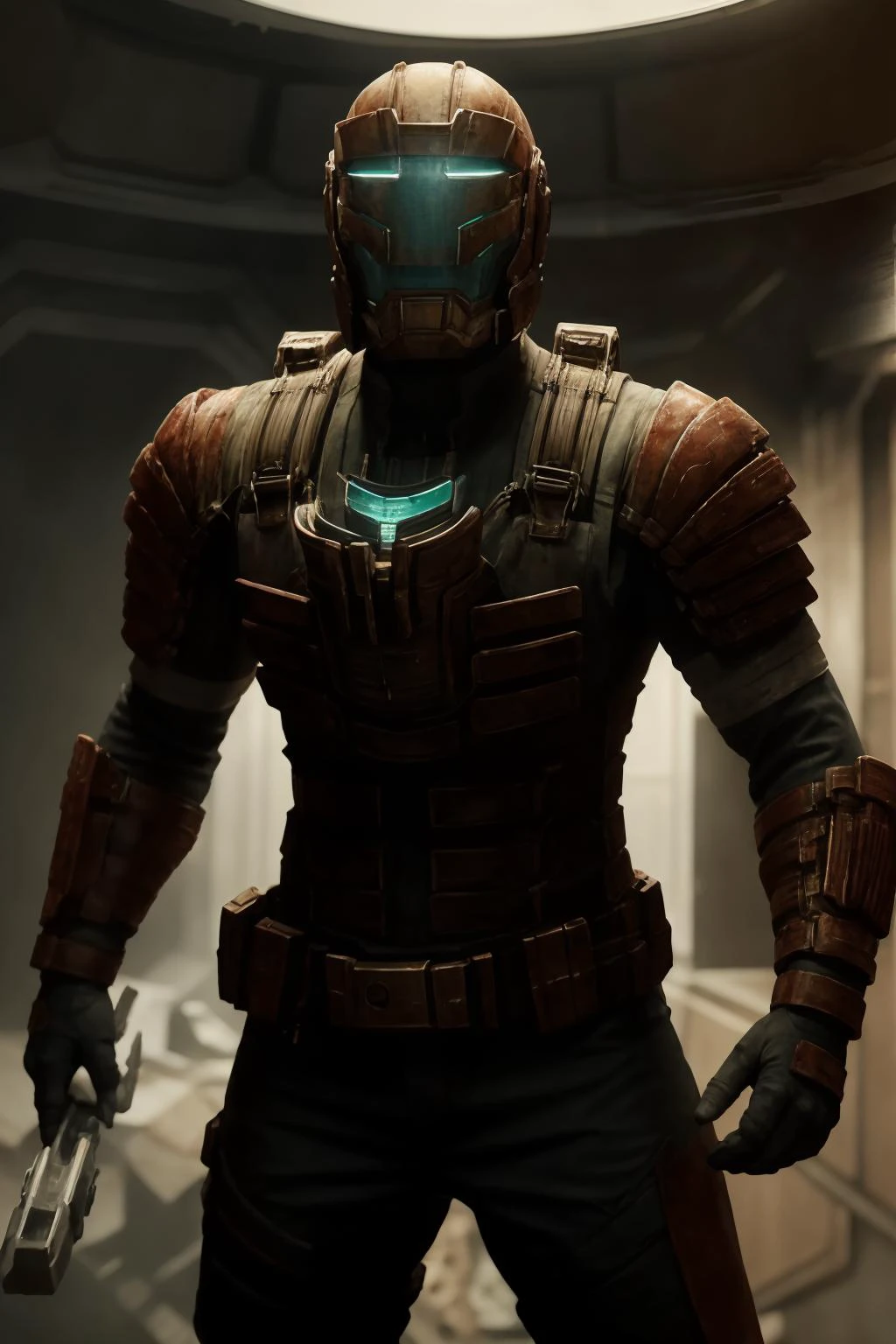 ((best quality)), ((masterpiece)), (detailed), hyperrealistic, sci-fi, 1man, photo of Robert Downey Jr wearing engineeringsuit walking in a space station, black hair, shiny armor, (dirty:1.6), looking ahead, from above, realistic materials, dramatic lighting, wallpaper, intricate, sharp focus, ray tracing, rtx, professionally color graded, professional photography, high quality, 4k, 8k, raw <lora:engineeringsuit:0.6>, <lora:epi_noiseoffset2:0.5>, <lora:lorarobertdj:0.6>, lorarobertdj, detailed skin texture, (blush:0.5), (goosebumps:0.5), subsurface scattering