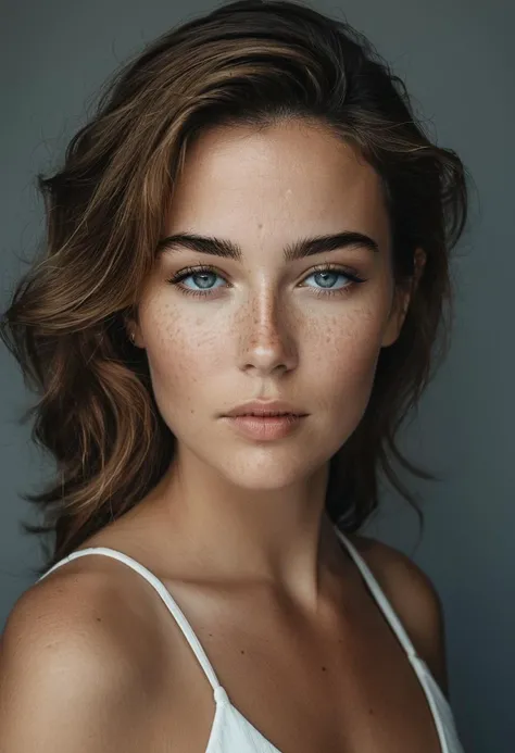 the photo of the most elegant woman in the world, surrounded by an aesthetically pleasing (hazy mystical aura:1.2).  her skin is to be highly detailed showing her pores, freckles and wrinkles, and the background needs to be sharp and high resolution