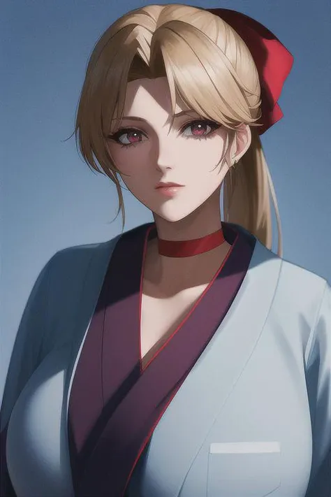 <lora:LucyMcMillanV3:1> lucy_mcmillan, half_updo_red_hair_bow, red_choker, huge_breasts, standing, solo, kimono, masterpiece, best_quality, detailed_face, detailed_eyes, highres, beautiful, detailed, absurdres,