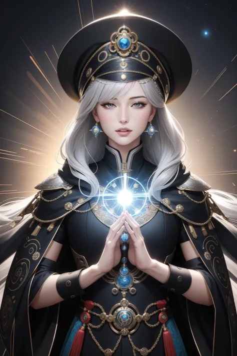 1girl, 8k On pale black paper, insane details, soft focus of a dressed in a very CGI Art DayGlo blue Tibetan Circuitry Iron and Suede clothes tailored by Vivienne Westwood, Extraordinary [Noxious|Semi-Abstract] muscular Yuan Dynasty (Male [Tiefling:Richard Gere:2]:1.3) , he is Meditating, he is surrounded by Solar system, he is chuckling, Richard Gere has Gray hair, he has a Disgusting Digital Age Charcoal Hat, Offensive Large Head, desolate flower field and woods, at Overcast, Wide view, dark art, (designed by Elena Paraskeva:0.9) , (Emilio Giuseppe Dossena:1.3) , (Ossip Zadkine:1.2) , Masterpiece, Joyful, Expressionism, spotlight, telephoto lens, Dichromatic, expressive brush strokes, glamourous and cute, lovely Silver eyes, pale skin, Concept Art World, Highres