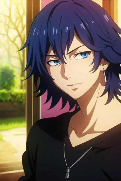 masterpiece, best quality, photorealistic, 1boy, solo, male focus, looking at viewer, upper body, , <lora:ayato_kirishima:0.68>, ayato_kirishima, blue hair, blue eyes