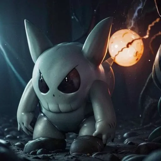 kaws, urban toy, dread, solo, 3d of kaws, soft color, ornament, floral, details, artistic, softfocus, centered, award winning photo, (looking at viewer:1.2), | evil grin, Gengar_Pokemon, solo, no humans, pokemon \(creature\), smile, dynamic pose, | graveyard, dark theme, | bokeh, depth of field, cinematic composition, | terrifying, haunting, ghost, dreadful, scary, deranged, nightmarish, ghouls and souls oozing in background, spirits floating in the sky, spooky, paranormal, swirling purple energy in background, black hole, glowing red eyes, <lora:Gengar_Pokemon_v2_Anime:0.6>