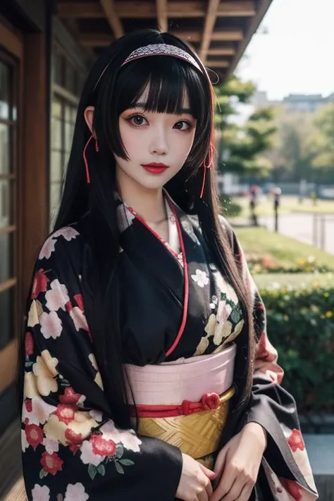 プロンプト: "Generate an image of a black-haired shrine maiden with cat ears."

ネガティブプロンプト: "Do not generate an image of a shrine maiden without cat ears or with a different hair color."
