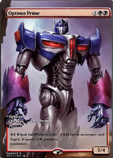 <lora:MagicXL:1> magic the gathering card, optimus prime