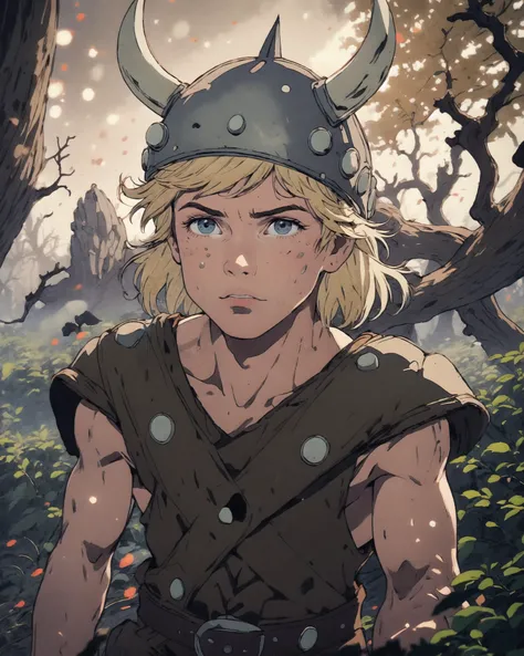 masterpiece,best quality,highly detailed, sharp focus,
A ((Extreme Close Up of 1boy)),very detailed eyes,eyes focus,(look at the camera:1.2),
a very young English boy, wearing viking helmet,
intense atmosphere, (dust particles:0.8), fantasy landscape background, dof, by Michael bay,anime style,
<lora:Retro_Anime:0.65>
<lora:bobby_dnd_V1:1> bobby