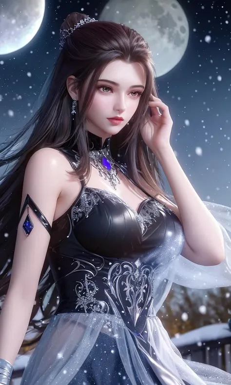 (,1girl, pov,best quality,masterpiece,  ) ,(((,1girl, , full moon,  night,  snowing,   )))     <lora:DA_ZhuZhuQing:0.6>
ultra realistic 8k cg, flawless, clean, masterpiece, professional artwork, famous artwork, cinematic lighting, cinematic bloom, perfect face, beautiful face, fantasy, dreamlike, unreal, science fiction, luxury, jewelry, diamond, gold, pearl, gem, sapphire, ruby, emerald, intricate detail, delicate pattern, charming, alluring, seductive, erotic, enchanting, hair ornament, necklace, earrings, bracelet, armlet,halo,autumn leaves,