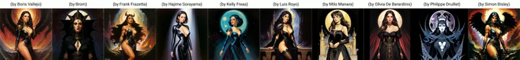 a highly detailed painting of a woman in a black dress, perfect face, fantasy background, (by Boris Vallejo)