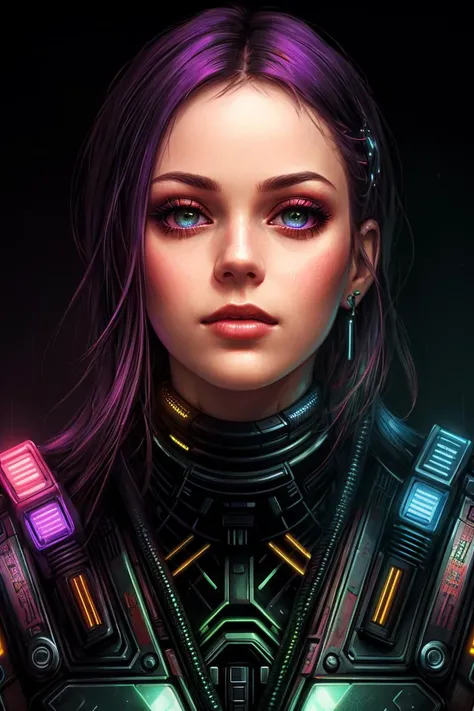 closeup portrait hdr cyberpunk otherworldly