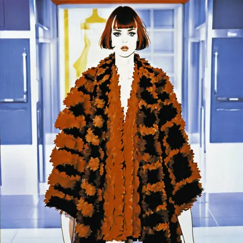 <lora:ts:1>, t-s,full body, inkcolor by Jacqueline bissett, model with (straight red hair) and ((bangs)), [molly ringwald | winona ryder], <lora:MollyR:0.5>,  <lora:Winona_Ryder:0.5>, solo focus, high fashion,  haute couture, <lora:bissett:1.3>