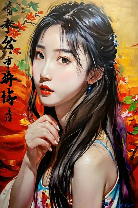 oil painting, vivid colors, beautiful light,
Masterpiece, best quality, 1girl,  <lora:kwFemale_Beta40-SDXL_v1:1>, chinese