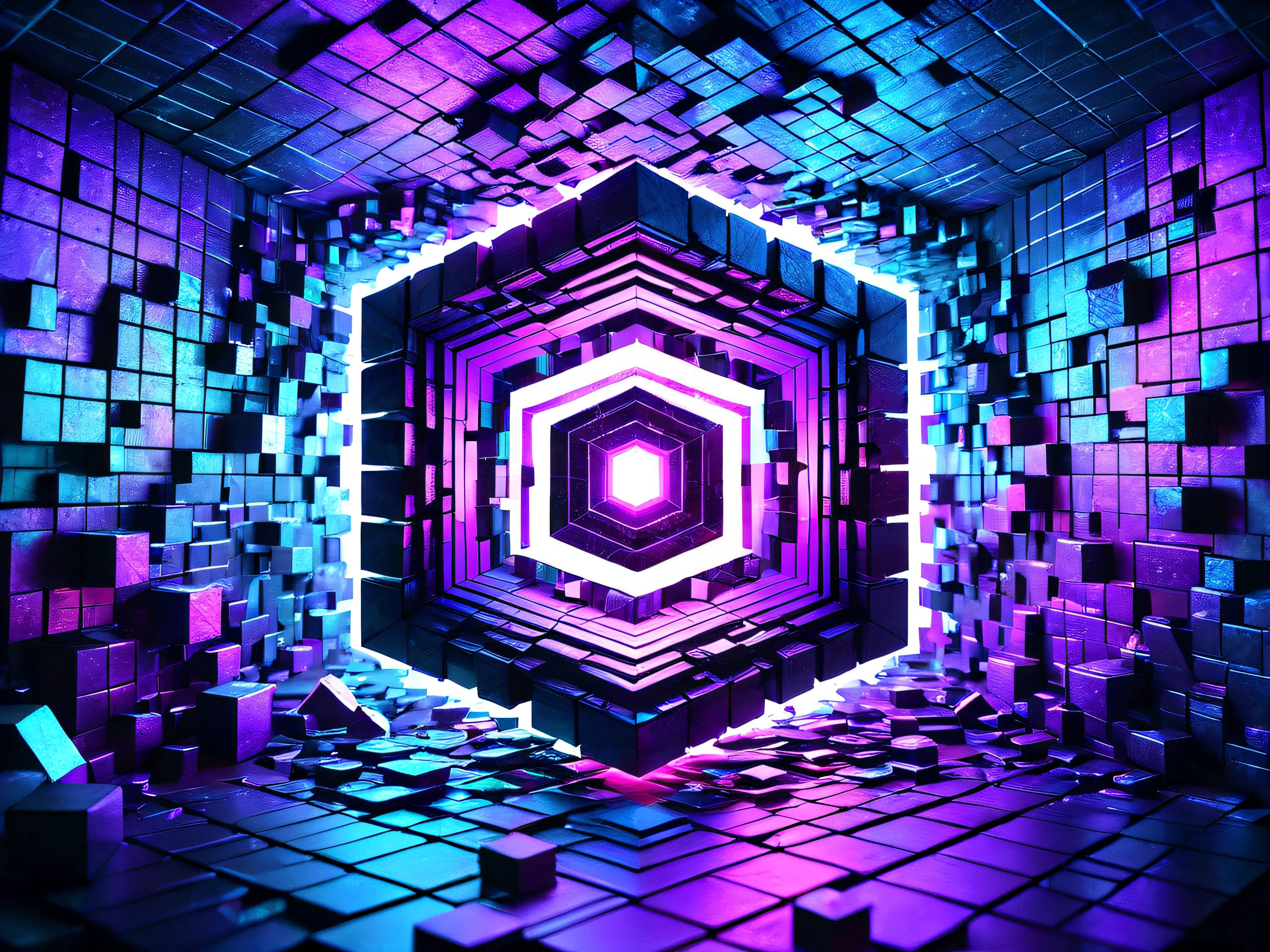 3d Wallpaper
Cube Art
Dark background
Cube 3d background, <lora:ral-3dcubes:0.5> <lora:detailed_notrigger:1> <lora:glowart_v2:0.3>, ral-3dcubes, a dark room with a large rock in the middle, beeple and mike winkelmann, dark fractal background, solid dark background, purple and black color palate, prism, from a 2 0 1 9 sci fi 8 k movie, geometric backdrop; led, tunnel, fractured, anamorphic, tempest, cgsociety )