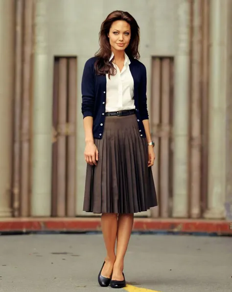35mm f1.4 Kodak portra 400 photograph, extremely high quality RAW photograph, a therapist is comforting you (in a flirting manner:1.8) while wearing a long skirt, (shy) authentic (kind and tender) lesbian woman wearing a short blazer with a very very detailed (long (fully pleated) full circle skirt) and (simple) low heeled office shoes, very very intricate hyper-detailed symmetric (attractive graceful young feminine face) with (sad, tired) eyes and a (flirty smile:1.3), full of empathy and compassion and love, (pronounced feminine features:1,3), big boobs, large breasts, (highly detailed ultra accurate realistic) hands and fingers, ((windy conditions and wind blowing)), epic composition, highly detailed attributes, highly detailed atmosphere, detailed background, intricate, Exquisite details and textures, highly detailed,