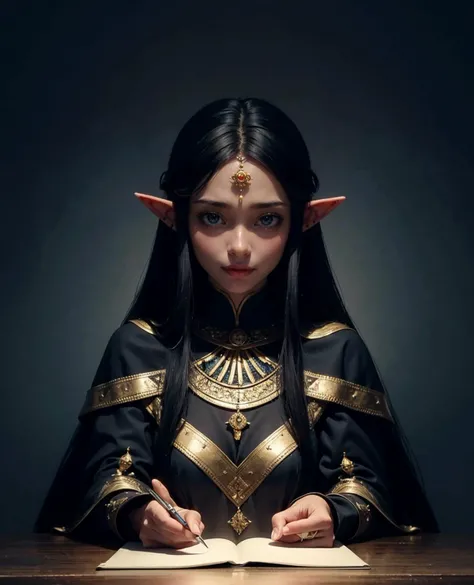 elf with black magic,dark skin,
BREAK masterpiece,best quality,