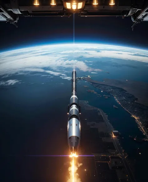 space station in cosmos,a train on railroad tracks, in space
BREAK masterpiece,best quality,