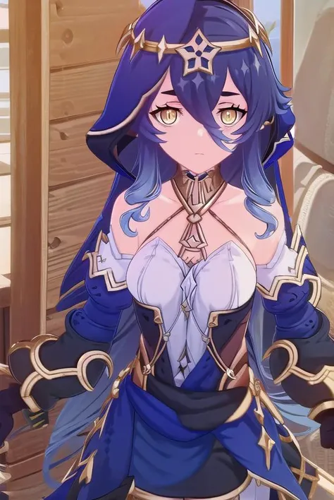 nsfw,anime screencap,official art, {masterpiece}, {hyper extreme detailed}, nsfw, 1girl, solo focus, detailed eye, 1boy, {{fellatio}}, {oral}, deepthroat, irrumatio, {large_penis}, cum_in_mouth, saliva, {mouth hold}, POV, {{semen}},((huge cock)),veiny penis,((empty eyes)),,Expressionless, huge breasts,,
defLucy, long hair, tiara, cape, shoulder armor, blue tunic, long sleeves, cuffs, blue scarf, fingerless gloves, belt, pants