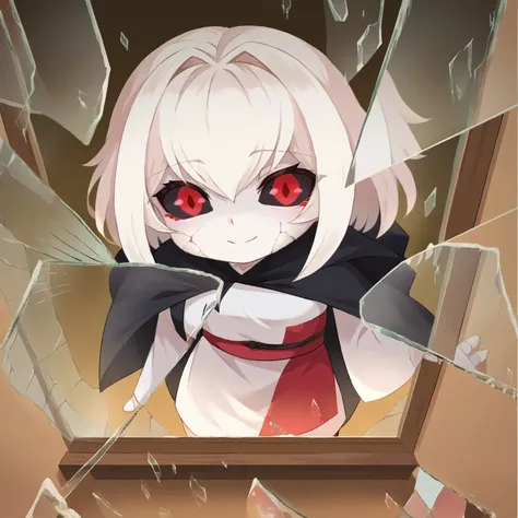 window, broken glass, reflection, 
BREAK
score_9, score_8_up,score_7_up, source_furry, source, anime,  <lora:style_onmyoji_ponyXL:0.8> border, chibi,broken glass, reflection, 
BREAK 
 <lora:mashiro:0.8> mashiro outside window, white hair, medium hair, red eyes, black sclera, 4 arms, 3 fingers, joints, white kimono, wide sleeves, obi, red sash, pelvic curtain, side slit, black cloak, open cloak, white scales, white skin, broken glass, reflection, upper body, <lora:BreakingGlassXLPDCAME:0.95>, IncrsXLBrknGls, striking, wild smile, glowing eyes, dark, night,
BREAK
wall, indoors,, score_9, score_8_up,score_7_up, source_furry, source_ anime,