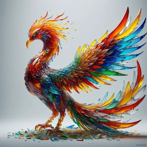 <lora:Broken_Glass_Style_SDXL:0.8>,ais-bkglass colorful phoenix,, (masterpiece, best quality, high quality, highres, ultra-detailed),