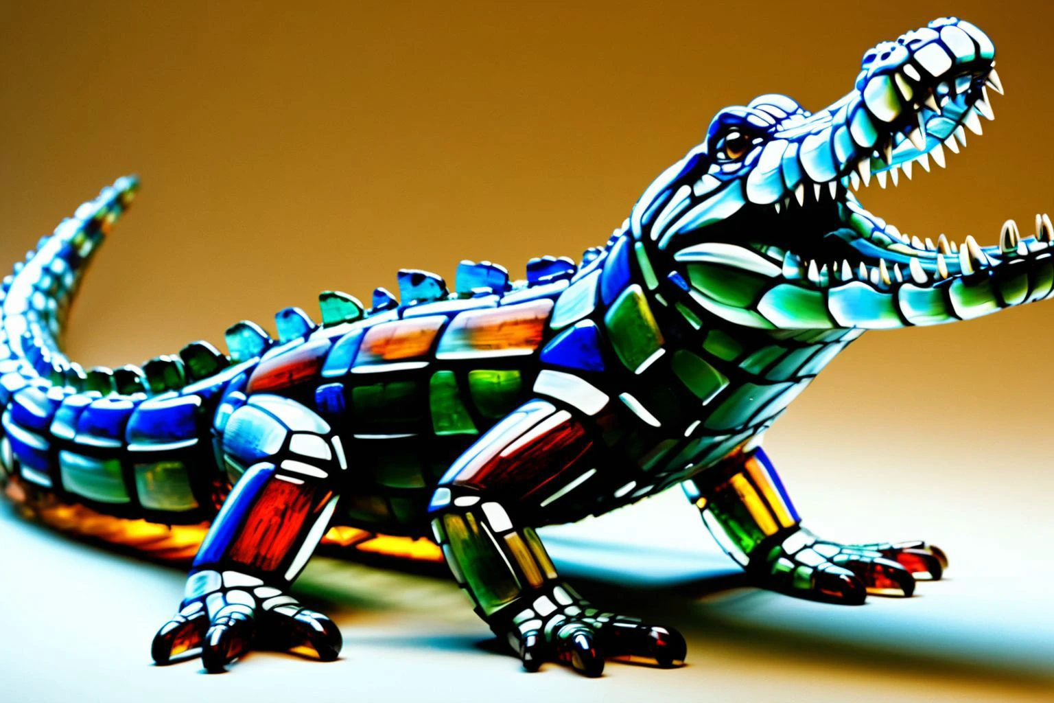 <lora:Broken_Glass_Style_SDXL:0.8>,ais-bkglass crocodile,, (masterpiece, best quality, high quality, highres, ultra-detailed),
