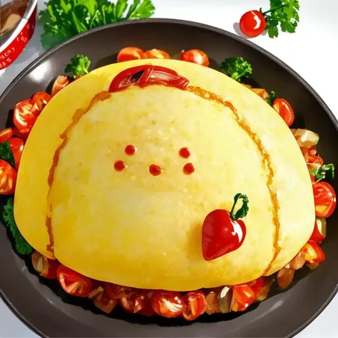 best quality, ultra detailed,illustration, an extremely delicate and beautiful,4k,
Omelette rice ,looks delicious,
<lora:omuart:1>omurice,parsley,tomato,
face only,red ketchup line art 1girl chibi,