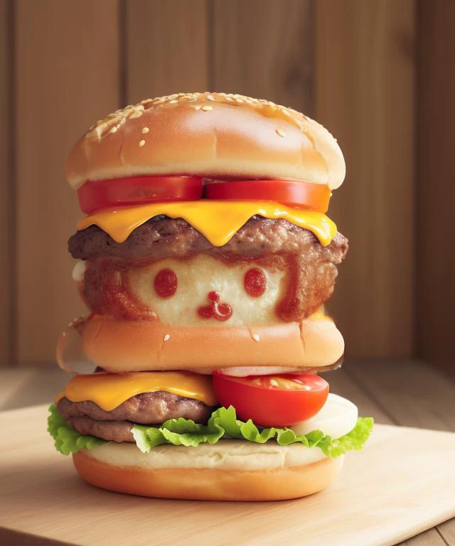 best quality, ultra detailed, an extremely delicate and beautiful, realistic,4k,depth,
hamburger,breads ,