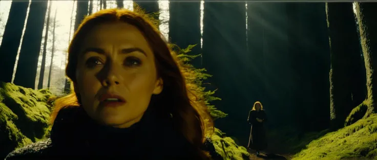 <lora:add-detail-xl:1.5> <lora:MovieStillXLV7:1> movie still of a desperate woman walking throught a forest, (scared:1.2), close-up, film grain, dark shadows, dramatic lighting