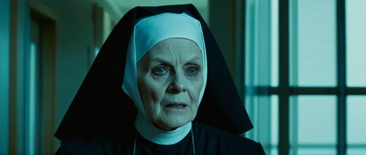 <lora:add-detail-xl:1.5> <lora:MovieStillXLV7:1>Movie still of a scary old nun standing inside a hospital room, looking at the camera, white face, in focus, scary vibes,  horror \(theme\), dramatic lighting, eyes shadow, full shot  <lora:LowRA:0.7>