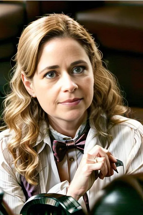 (pambeesly:1), small smile,  <lora:pambeesly_lora_v2:1>, [natural hazel eyes|natural green eyes], realistic, natural body, cinematic lighting, sharp focus, intricate details,  expression lines, slightly frizzy hair, natural eyebrows, fine hairs on skin, realistic skin texture, natural indentations in body and face, facial definition, looking at camera, serious, (dark circles around eyes:0.7), blush, cute,
<lora:rcnz_hqr_v2:0.6> rcnz_hqr style, <lora:epi_noiseoffset2:0.6> (dark studio:0.5), (rim lighting:0.5), (two tone lighting:0.5), (dimly lit:0.5), (low key:0.5),
(victorian couch), (sitting on couch),(poised), (white gloves), formal, <lora:add_detail:0.6> intricate detail