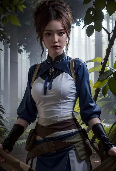 ((best quality)), ((highly detailed)), masterpiece, (detailed eyes, deep eyes), marci\(dota\), 1girl, cowboy shot,  jungle, cinematic light  <lora:asianGirlsFace_v1:0.5>  <lora:marci_v1_6:0.9>