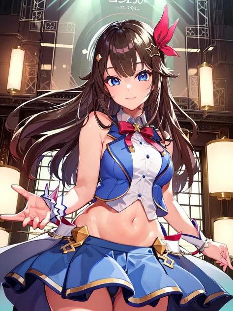 masterpiece, best quality, highres, 1girl, tokino sora, virtual youtuber,solo, light smile, closed mouth, (beautiful detailed eyes:1.4),(upper body),(focus on face:1.2),[from below],<lora:tokinoSoraHololive_v1:0.6>