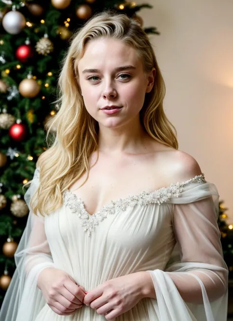 RAW photo of alessandratorresani-ti, natural lighting, 8k uhd, dslr, high quality, film grain, Fujifilm XT3, <lora:add_detail:0.7>, by Tim Walker, christmas theme