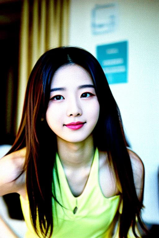 best quality and best aesthetic,chinesebabe,reddit,photo of an 18-year-old ulzzang chinese idol from r/celebnsfw and r/palegirls,close up,(downblouse,bend over),cleavage,Sexy, long hair,wearing a dress,small breasts,Natural smile and shyness,<lora:LCM_LoRA_Weights_SD15å éå¨:1>, Fujifilm XT3,film still,film grain,cinematic,<lyco:film grainV2:0.4> <lyco:chinesebabeV1:0.75>,Cafes and restaurants and indoors <lyco:flashphotographyphoto-ProV1:0.3>