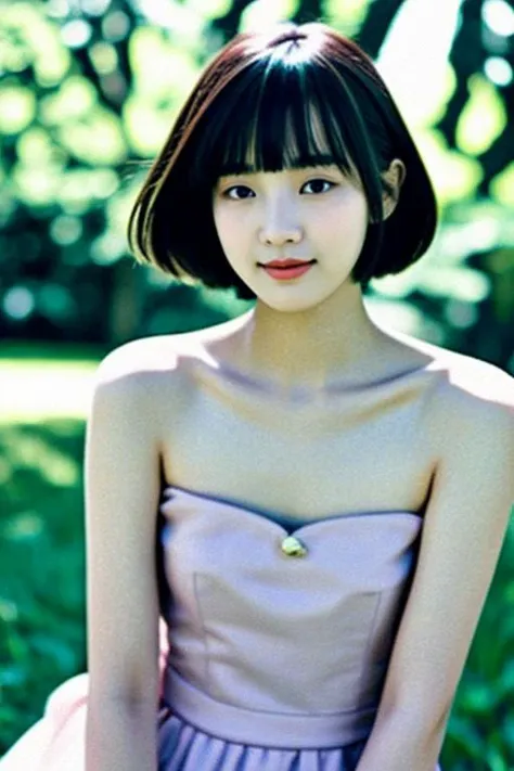 best quality and best aesthetic,chinesebabe,reddit,photo of an 18-year-old chinese idol from r/celebnsfw and r/palegirls,close up,Cute, blunt bangs, short hair,wearing a dress,flat chest,Natural smile and shyness,outdoors, public places,<lora:LCM_LoRA_Weights_SD15å éå¨:1>, Fujifilm XT3,film still,film grain,cinematic,<lyco:film grainV2:0.4> <lyco:chinesebabeV1:0.6>
