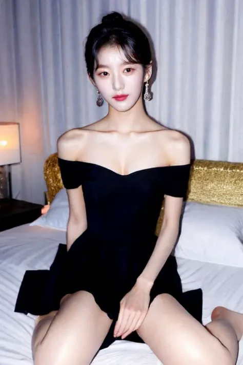 A beautiful 18 year korean female idol, asianbabe,Asian_Babe_porn,Koreanbabe, black hair, earrings, flash photography, jewelry, looking at viewer and facing viewer,solo, upper body, long hair, ponytail, short sleeves, black dress, black eyes, makeup, lipstick, cleavage visible, large breasts,
<lora:flash photography photoV3:0.5> <lora:Asian_Babe_pornV4:0.5> pale skin, (Dark nightclub background) <lora:asianbabe_V6:0.6>
Bedroom background, bed and curtains behind her <lora:Koreanbabe-amateurV1:0.5>