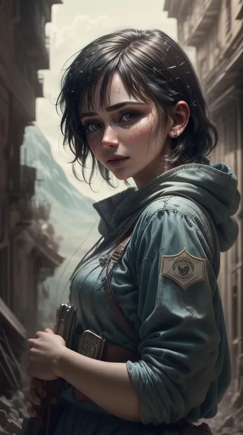 a profestional picutre of s4r4h_@nd3rs3n as Prisoner of War - A resilient and strong-willed prisoner, dressed in ragged clothing with no distinctive features. She has short brown hair and piercing blue eyes, exuding a sense of determination and strength. Her will to survive is unbreakable, even in the face of unimaginable horrors.,Adventurer's Triumph: Behavior: The character stands on a mountaintop or other vantage point, arms raised in exultation. Their posture and expression convey a sense of accomplishment and fulfillment, embodying the spirit of adventure and the thrill of conquering challenges. , ,camera angle perspective and cropped legs, photorealism,unreal 5 daz,perfectly drawed hands,perfectly drawed face,perfect body,extremely detailed artgerm greg rutkowski greg,((ultrasharp)),((masterpiece)),((best quality)),((ultradetailed)),((intricated details)),ultradetailed character,detailed face,intricated face details,<lyco:GoodHands-beta2:1>,extremaly detailed background,perfectly detailed face,character focus,intricated details of face,fFaceDetail,<lora:add_detail:0.7>,ultra realistic,32k,RAW photo,(high detailed skin:1.2),8k uhd,dslr,soft lighting,high quality,film grain,beautiful and aesthetic,extremely detailed <hypernet:sxzBloom_sxzBloom:1>,8k,extremely_clear,