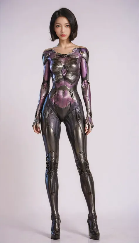 score_9,score_8_up,score_7_up, 20 years old, 8k, hd, beautiful girl, black hair, short hair, full body, high heels, cyborg,
1girl, detailed face, beautiful woman's face, white background, looking at viewer, <lora:alita-withou-bodysuit-pony:0.67>