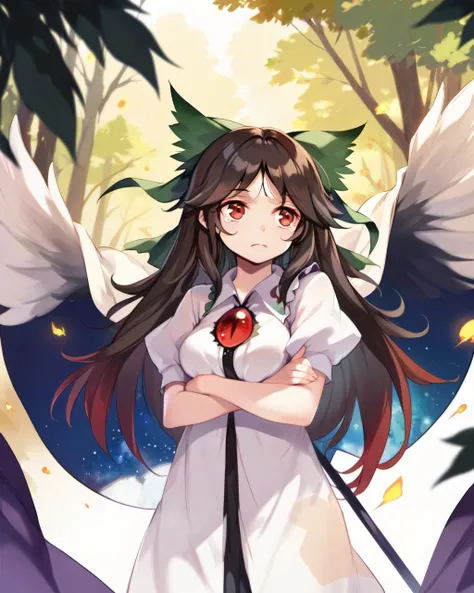score_9, score_8, score_7, source_anime,
1 girl,outdoors, forest, short_torso,child, solo focus, short_torso,medium breasts, solo, upper body,
medium breasts, hair fluttering in the wind,child,crying,standing,
A dark night when the moon is out
by reiuji utsuho,raven girl,red eyes, utsuho clothes,
big wings, black hair, long hair, hair ribbon,chest in third eye,starry sky print cape,control rod,
, <lora:ke-ta_pony_v4:0.8> <lora:utsuho:1>