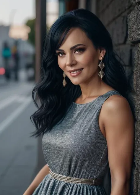 real, photoshoot, realistic, luminescent, atmospheric scene, masterpiece, best quality, (detail skin texture, ultra-detailed body:1.1), RAW photo, (high detailed skin:1.2), 8k uhd, dslr, film grain, Fujifilm XT3, cinematic light,
<lora:maribelguardia_mx_lora_02-000003:0.9>, 1girl, maribelguardia-mx, solo, jewelry, black hair, earrings, smile, long hair, realistic, grin, dress, upper body, looking at viewer, medium breast