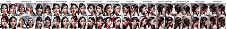 Highly detailed, High Quality, Masterpiece, beautiful, FIFront, <lora:Headviews:0.7>, 1girl, solo, red eyes, black hair, long hair, shirt, white shirt