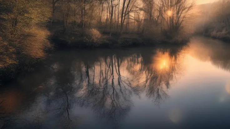 river+++,HDR 4K, landscape Photography, natural soft colors,best quality, atmospheric scene