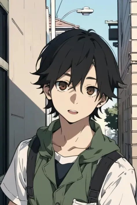 masterpiece, best quality, high quality, 1boy, solo, male focus, looking at viewer, upper body, <lora:kousuke_seto:0.72>, kousuke_seto, black hair, brown eyes, school uniform