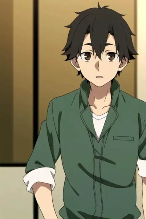 masterpiece, best quality, high quality, 1boy, solo, male focus, looking at viewer, upper body, <lora:kousuke_seto:0.74>, kousuke_seto, black hair, brown eyes, school uniform