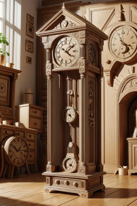 <lora:CardboardStyle:1> cardboardstyle grandfather clock