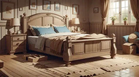 <lora:CardboardStyle:1> CardboardStyle bed, simple, basic, corrugated, cardboard, texture, crafts, (Masterpiece:1.3) (best quality:1.2) (high quality:1.1)