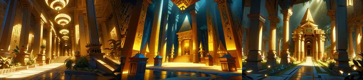 (otherworldly, otherworldly atmosphere, otherworldly appearance), highly insanely detailed, masterpiece, top quality, best quality, highres, 4k, 8k, RAW photo, ((ancient egyptian theme:1.2)),
a walkway in a garden with lots of green plants and trees on either side of it and a lantern hanging from the ceiling, Florence Engelbach, tone mapping, a flemish Baroque, german romanticism, cinematic composition, beautiful lighting,
<lora:CardboardStyle:1>, CardboardStyle, (fantasy world)