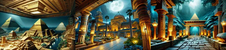 (otherworldly, otherworldly atmosphere, otherworldly appearance), highly insanely detailed, masterpiece, top quality, best quality, highres, 4k, 8k, RAW photo, ((ancient egyptian theme:1.2)), 
a walkway in a garden with lots of green plants and trees on either side of it and a lantern hanging from the ceiling, Florence Engelbach, tone mapping, a flemish Baroque, german romanticism, cinematic composition, beautiful lighting, 
<lora:CardboardStyle:1>,  CardboardStyle, (fantasy world)