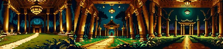 (otherworldly, otherworldly atmosphere, otherworldly appearance), highly insanely detailed, masterpiece, top quality, best quality, highres, 4k, 8k, RAW photo, ((ancient egyptian theme:1.2)), 
a walkway in a garden with lots of green plants and trees on either side of it and a lantern hanging from the ceiling, Florence Engelbach, tone mapping, a flemish Baroque, german romanticism, cinematic composition, beautiful lighting, 
<lora:CardboardStyle:1>,  CardboardStyle, (fantasy world)