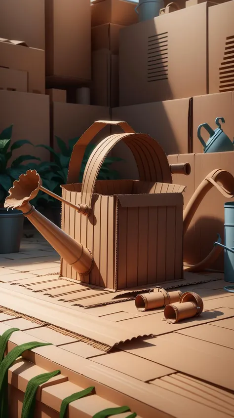 CardboardStyle <lora:CardboardStyle:1> Watering can, simple corrugated cardboard, (Masterpiece:1.3) (best quality:1.2) (high quality:1.1)